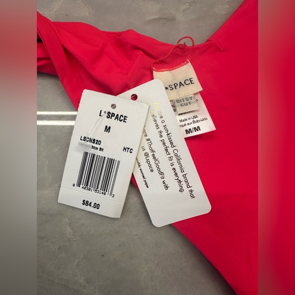 NWT! L*Space Cabana Bikini Bottom in Hot Cherry. Size Medium $84 - Picture 4 of 5